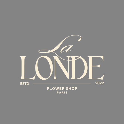 Beige and Grey Vintage Elegant Flower Boutique Shop La Londe Logo