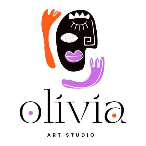 Orange Black Abstract Artistic Face Logo